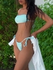 ZAFUL Maillot de Bain Bikini Côtelé Noué à Côté à Cordon M Bleu bébé