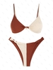 ZAFUL Maillot de Bain Bikini Côtelé Noué S Café profond