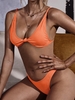ZAFUL Maillot de Bain Bikini Côtelé Noué S Orange foncé