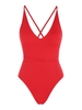 ZAFUL Maillot de Bain Bikini Côtelé Rembourré Noué Au Dos Nu en Couleur Unie Xl Rouge