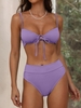 ZAFUL Maillot de Bain Bikini Côtelé S Pourpre