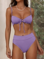 ZAFUL Maillot de Bain Bikini Côtelé S Pourpre