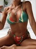 ZAFUL Maillot de Bain Bikini Côtelé Teinté à Col Halter M