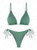 ZAFUL Maillot de Bain Bikini Côtelé Tressé à Bretelle M Vert clair