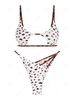 ZAFUL Maillot de Bain Bikini Découpé à Imprimé Animal à Bretelle S Blanc