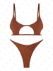 ZAFUL Maillot de Bain Bikini Découpé Côtelé en Forme D