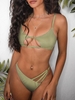 ZAFUL Maillot de Bain Bikini Découpé Côtelé en Forme D