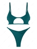 ZAFUL Maillot de Bain Bikini Découpé Côtelé en Forme D