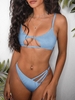 ZAFUL Maillot de Bain Bikini Découpé Côtelé en Forme D