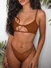 ZAFUL Maillot de Bain Bikini Découpé Côtelé en Forme D