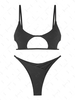 ZAFUL Maillot de Bain Bikini Découpé Côtelé en Forme D