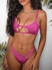 ZAFUL Maillot de Bain Bikini Découpé Côtelé en Forme D
