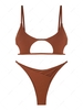 ZAFUL Maillot de Bain Bikini Découpé Côtelé en Forme D