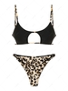 ZAFUL Maillot de Bain Bikini Découpé Léopard en Forme D