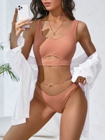 ZAFUL Maillot de Bain Bikini de Débardeur M Orange clair