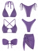 ZAFUL Maillot de Bain Bikini de Plage Incrusté de Lavande Brillante Taille unique Pourpre
