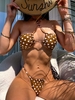 ZAFUL Maillot de Bain Bikini Dos-Nu à Pois S Café profond