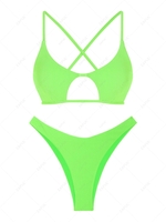 ZAFUL Maillot de Bain Bikini Echancré Texturé en Forme D