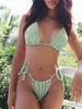 ZAFUL Maillot de Bain Bikini en Pagne à Licou Froissé S Vert clair