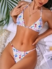 ZAFUL Maillot de Bain Bikini Feuille Blouson Floral à Cordon S Blanc