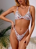 ZAFUL Maillot de Bain Bikini Fleuri Noué à Coupe Haute à Volants M Rose clair