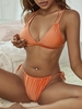 ZAFUL Maillot de Bain Bikini Léopard Tressé Croisé Noué à Côté S Orange foncé