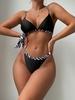 ZAFUL Maillot de Bain Bikini Léopard Zèbre à Corde Inséré avec Chouchou L