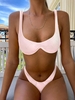 ZAFUL Maillot de Bain Bikini Métallisé Monofil Brillant S Rose clair