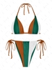 ZAFUL Maillot de Bain Bikini Néon Noué en Blocs de Couleurs à Cordon L Multi b