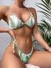 ZAFUL Maillot de Bain Bikini Noué à Imprimé Vortex à Armature S Vert clair