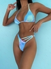 ZAFUL Maillot de Bain Bikini Ombré Léopard Jambe Haute à Bretelle L Multi a