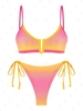 ZAFUL Maillot de Bain Bikini Ombré Noué à Côté à Armature en V M