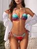 ZAFUL Maillot de Bain Bikini Ombré Noué à Côté à Volants S