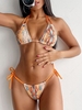 ZAFUL Maillot de Bain Bikini Peau de Serpent à Col Halter S Orange foncé