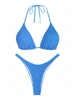 ZAFUL Maillot de Bain Bikini Plissé à Col Halter M Bleu