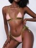 ZAFUL Maillot de Bain Bikini Respirant Tressé à Col Halter S Rose clair