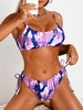 ZAFUL Maillot de Bain Bikini Sanglé Teinté L Pourpre