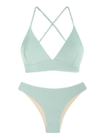 ZAFUL Maillot de Bain Bikini Sirène Texturé Tressé S Vert clair