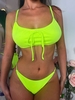 ZAFUL Maillot de Bain Bikini Tanga Texturé Noué S Vert emeraude