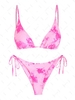 ZAFUL Maillot de Bain Bikini Teinté à Cordon M Rose vif