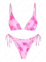 ZAFUL Maillot de Bain Bikini Teinté à Cordon M Rose vif