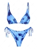 ZAFUL Maillot de Bain Bikini Teinté à Cordon S Bleu de ciel