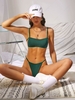 ZAFUL Maillot de Bain Bikini Texturé à Bretelle S Vert profond