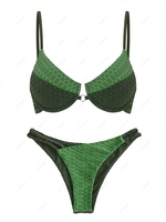 ZAFUL Maillot de Bain Bikini Texturé Bicolore Nid D