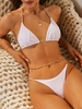 ZAFUL Maillot de Bain Bikini Texturé Contrasté Noué à Côté M Blanc