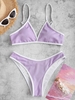 ZAFUL Maillot de Bain Bikini Texturé Contrasté S Violet clair