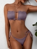 ZAFUL Maillot de Bain Bikini Texturé Croisé Noué à Volants S Concorde