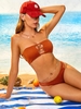 ZAFUL Maillot de Bain Bikini Texturé Découpé à Col Halter M Café
