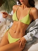 ZAFUL Maillot de Bain Bikini Texturé Effronté Noué à Côté à Cordon S Vert clair