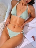 ZAFUL Maillot de Bain Bikini Texturé Noué à Côté à Col Halter M Vert clair